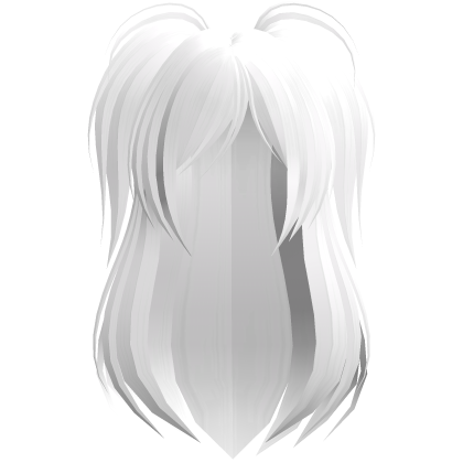 White Emo Scene Long Black Side Pigtails