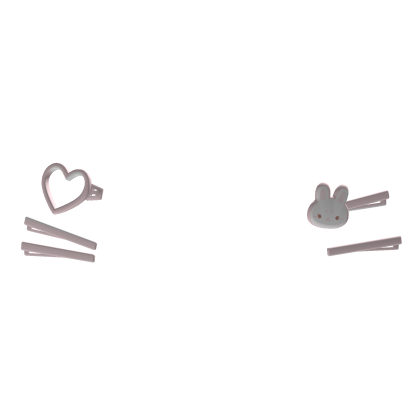Sweet Bunny Love Heart Hair Clips