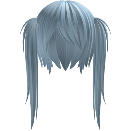 messy light blue twintails Roblox item