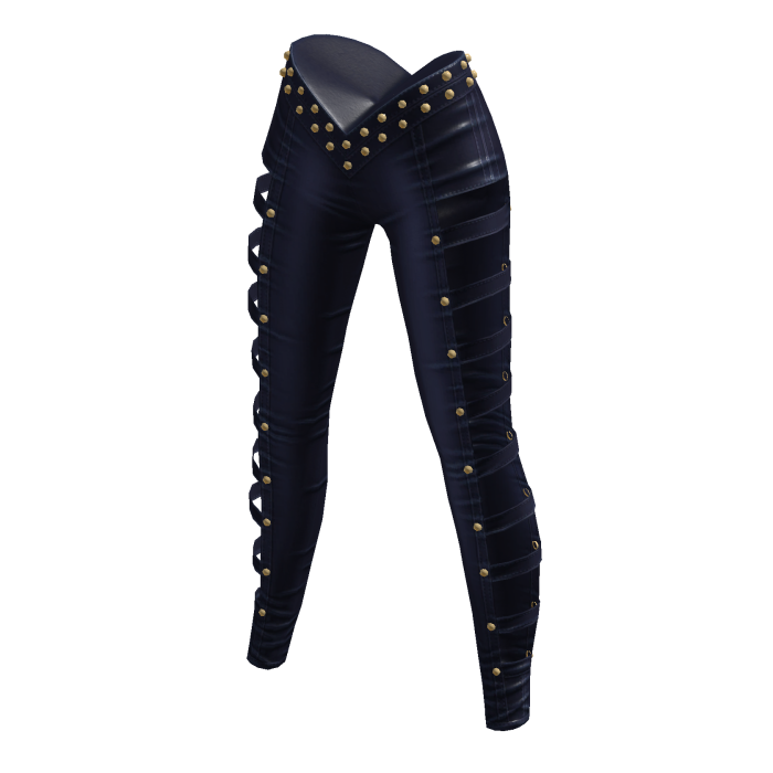 aprelle leather studded pants navy