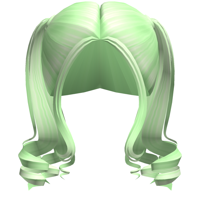 -',ৎ Curly Short Fairytale Pigtails in Green
