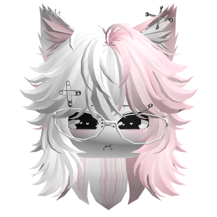 Moe Furry Wolfcut (White&Pink)