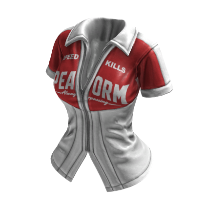 Y2K Sporty Streetracer Jacket (White Red)
