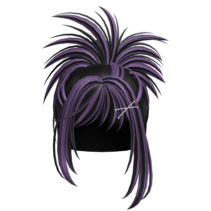 Spikey Y2k Goth Bun (Black&Purple) Roblox item