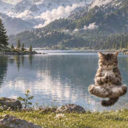 Silly Cute Cat Nature Zen Funny Meme Background