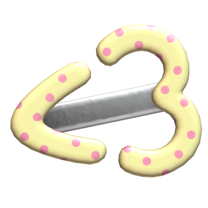 𝓓 | dollie <3 hairclip - yellow & pink polkadots Roblox item