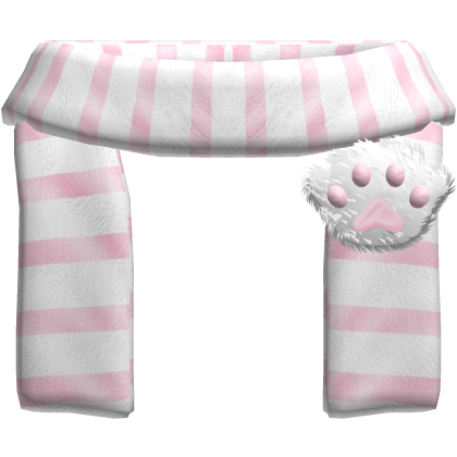 Kawaii Cozy Striped Winter Paw Scarf Pink