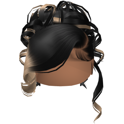 Side Swept Curly Updo [Black Blonde]
