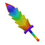 Flaming Rainbow Jagged Dragon Sword