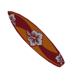 Red Hawaiin Surfboard