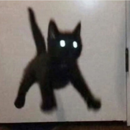 Black cat w glowing eyes Roblox decal