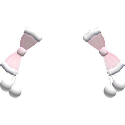 Cute Christmas Winter Hair Bows in Pink Roblox item