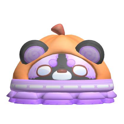 ♡ cute halloween pumpkin bear zombie hat (black) Roblox item