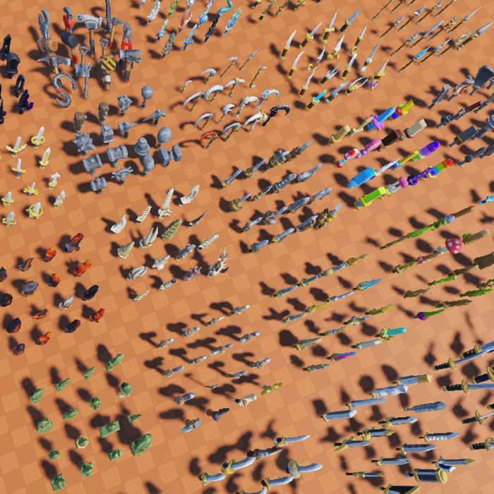 384 Low Poly Fantasy Sword & Weapon Models preview 4