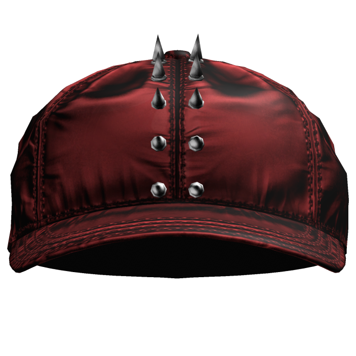 red grunge latex spike cap