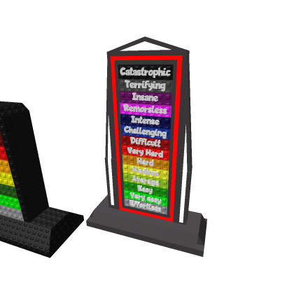 Good and bad version of the Difficulty Chart Obby