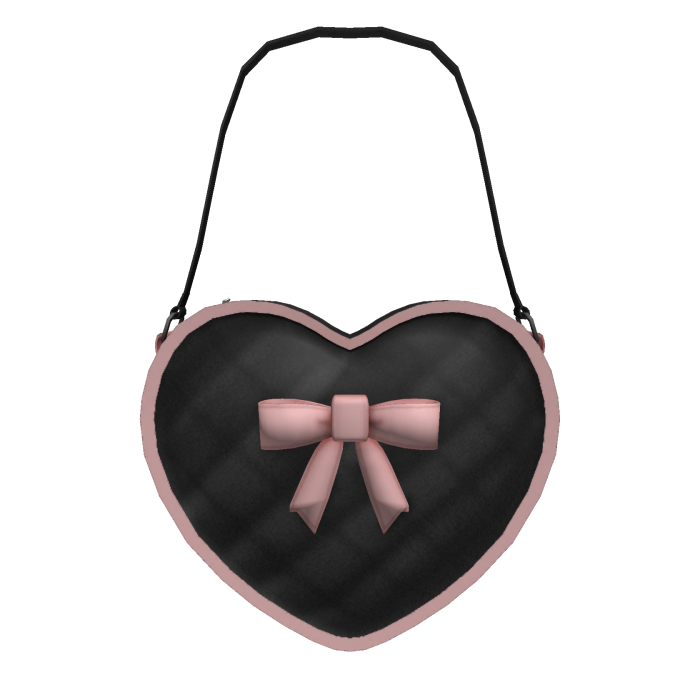 Black Heart Purse w Pink Bow