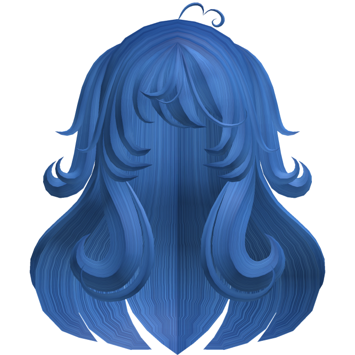 ୨ৎ Sweet Dark Blue Fluffy Long Hair With Pigtails