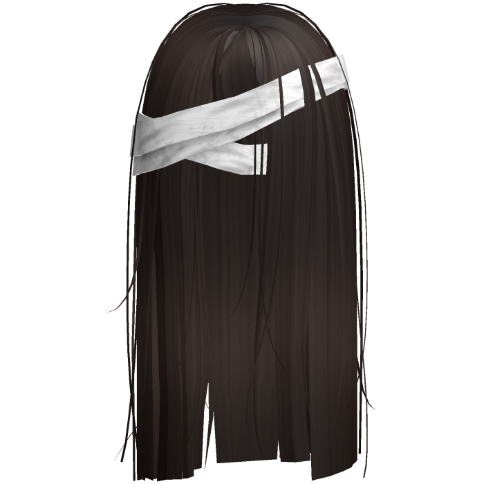 Horror Brown Hair w White Face Bandages