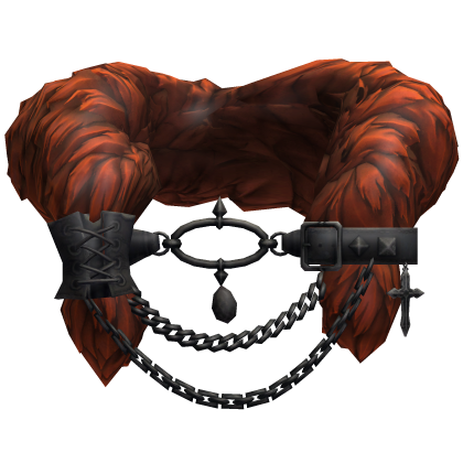 Orange Black Gothic Fur Collar