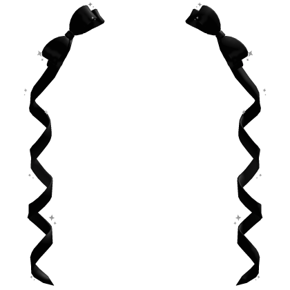 ♡ | cute black bows w ribbons pigtails addon thumbnail