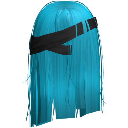 Horror Hot Blue Short Hair w Black Bandages Roblox item
