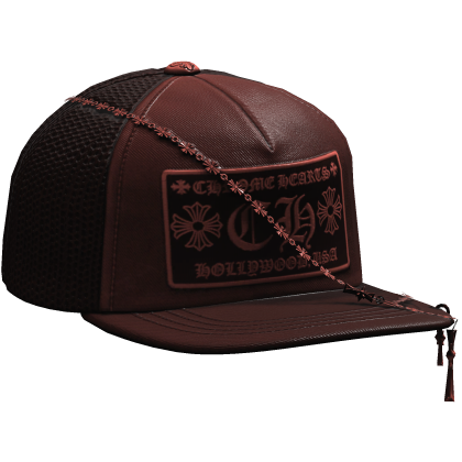 Red Designer Tilted Cap
