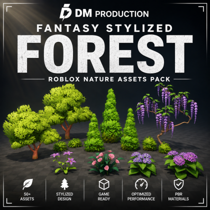 Fantasy Stylized Forest Roblox Nature Assets Pack