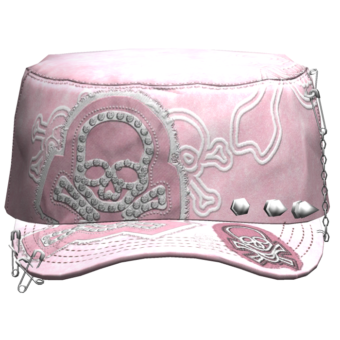 Grunge Punk Skull Cap Light Pink