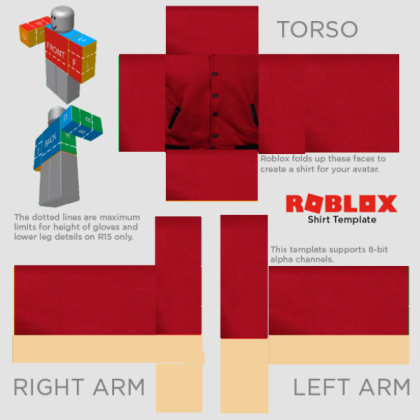 Red hoodie template Roblox decal