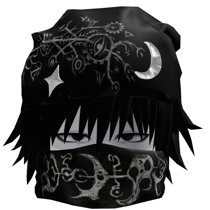 Vkei Black Hair Mask Dashie Emo Beanie Moe