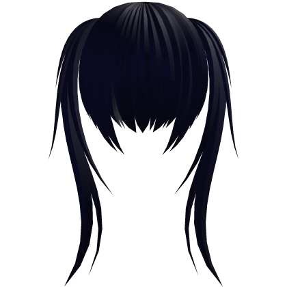 blue wispy long pigtails scene hair 