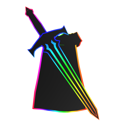 Rainbow Cartoony Cape + Sword