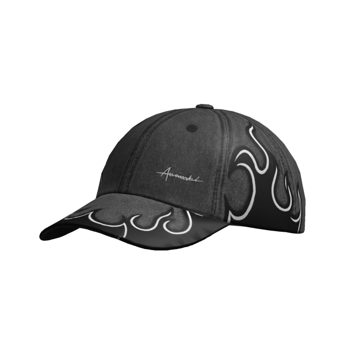 Grey Y2K Flame Cap