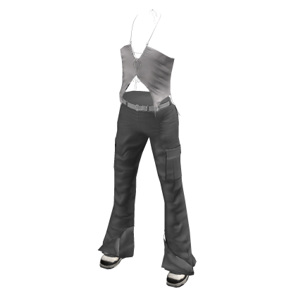 BB Grey Y2K Cargo Pants and Top