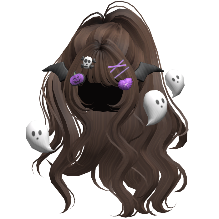 Brown Halloween Hairclips Wavy Half Down