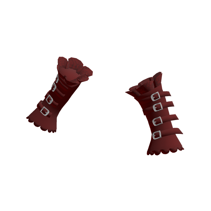 Gothic Lace Arm Warmers w Buckles Red