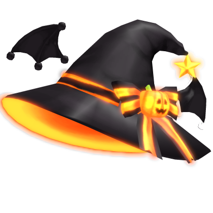 (GLOWING) Halloween pumpkin witch hat