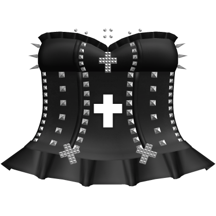 black studded dress with crosses