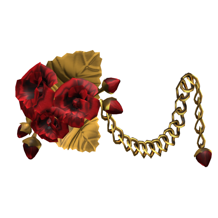 1.0 Red & Gold Metal Rose Flower Waist Chain