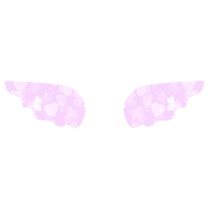 ♡ Cute Simple Sticker Angel Wings in Purple Hearts