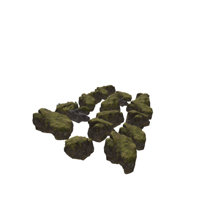 Realistic moss covered rocks