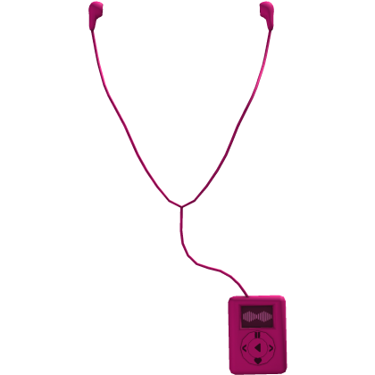 Hot Pink Y2K Scene Earbuds With Ipod (Left)