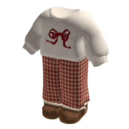 Christmas Red Bow Pajama Set thumbnail