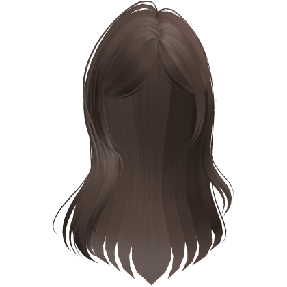 long brown side part hair Roblox item