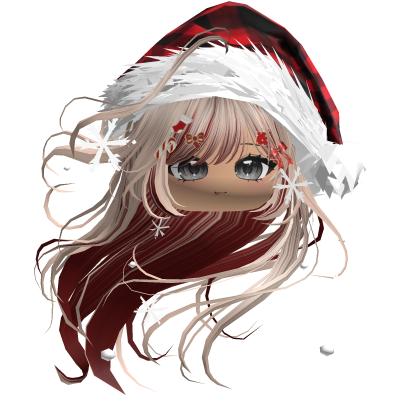 Windy Anime Hair w/Santa Hat (Blonde&Red)