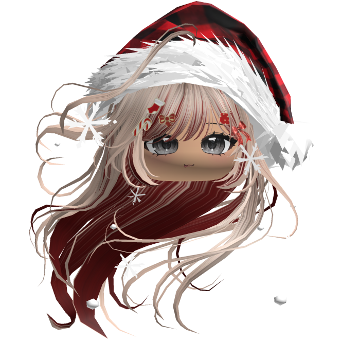 Windy Anime Hair w/Santa Hat (Blonde&Red)