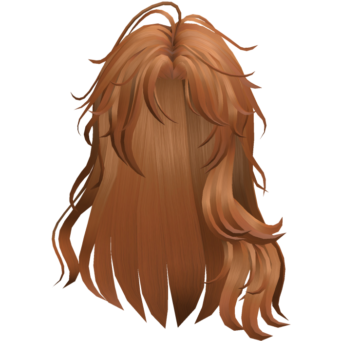 Long Wavy Side Part Hair - Ginger