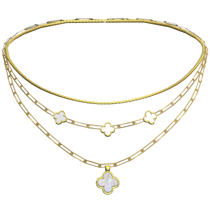 Layered White Clover Necklace 3.0 