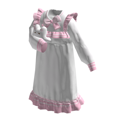 Holding Plushie Pajamas dress (pink)